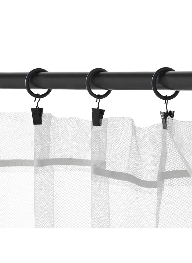 erorex Curtain Ring With Clip And Hook, Black, 25 Mm  - Image 3