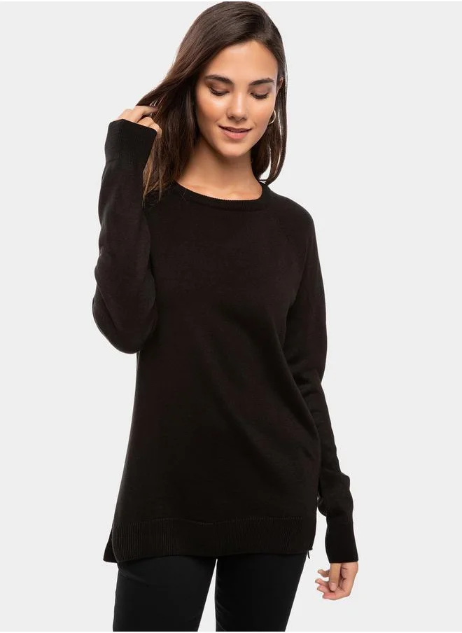 DeFacto Solid Raglan Sleeve Regular Fit Sweater by Styli