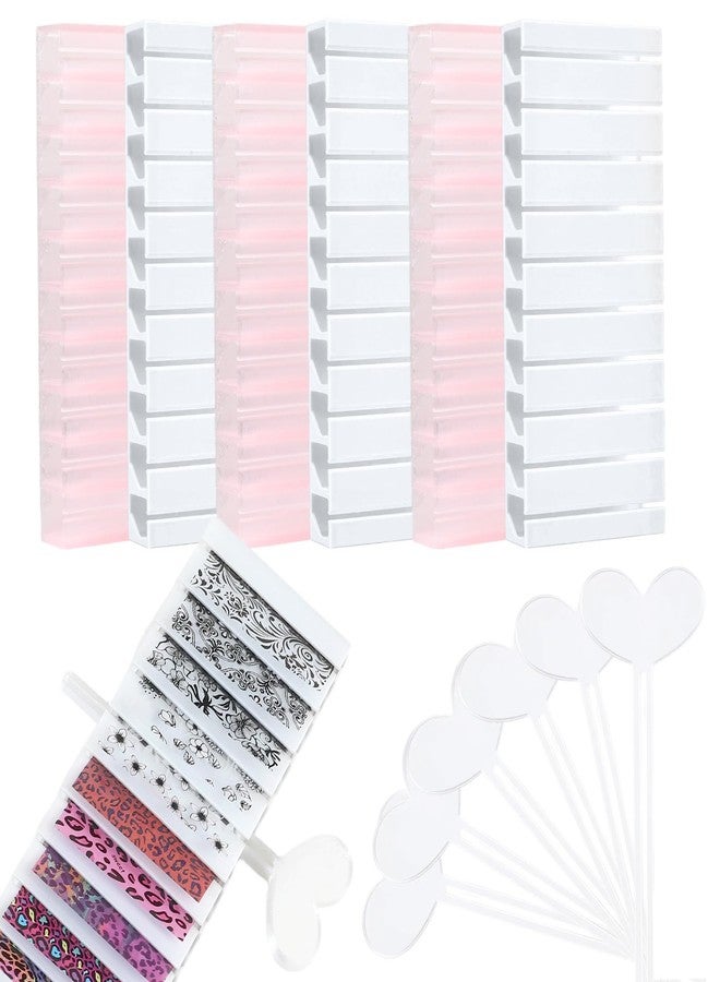 heemeei Nail Foil Transfer Sheets Storage Box, 6Pcs Nail Foils Transfer Organizer for Nail Art, Protable Nail Transfer Sheets Holder with 10-Slot for Nail Foil Rolls & Decals, Manicure DIY & Salon - Image 1
