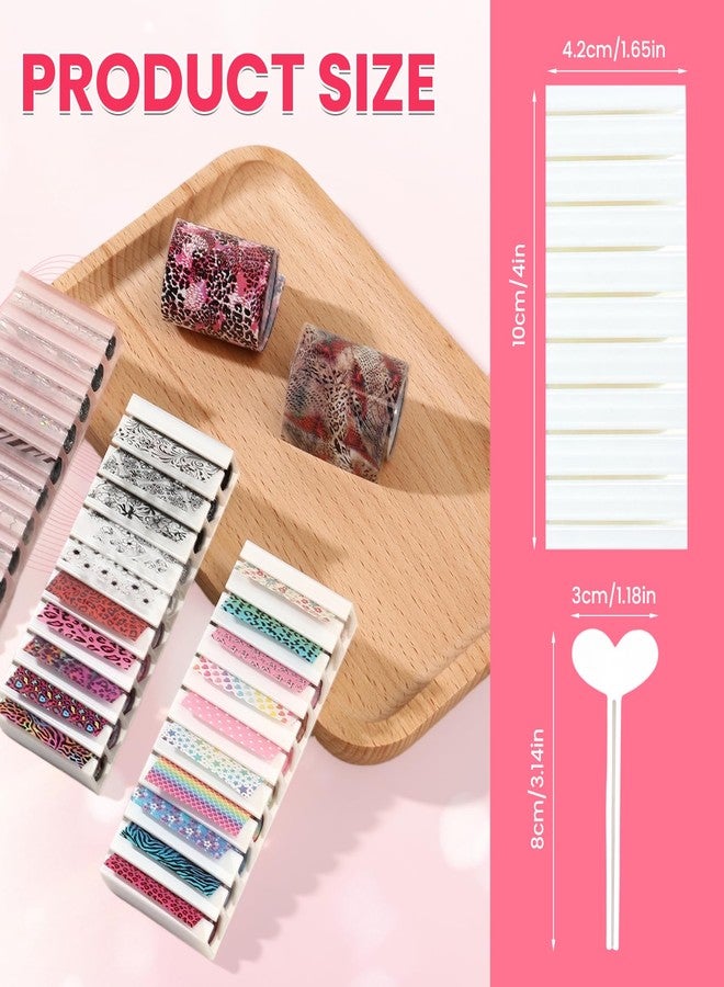 heemeei Nail Foil Transfer Sheets Storage Box, 6Pcs Nail Foils Transfer Organizer for Nail Art, Protable Nail Transfer Sheets Holder with 10-Slot for Nail Foil Rolls & Decals, Manicure DIY & Salon - Image 4