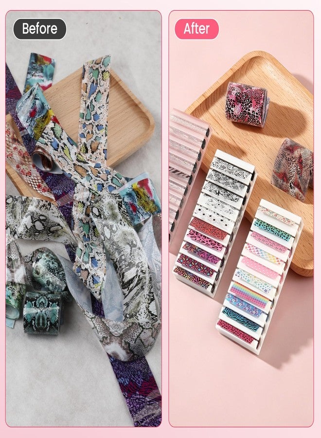 heemeei Nail Foil Transfer Sheets Storage Box, 6Pcs Nail Foils Transfer Organizer for Nail Art, Protable Nail Transfer Sheets Holder with 10-Slot for Nail Foil Rolls & Decals, Manicure DIY & Salon - Image 3