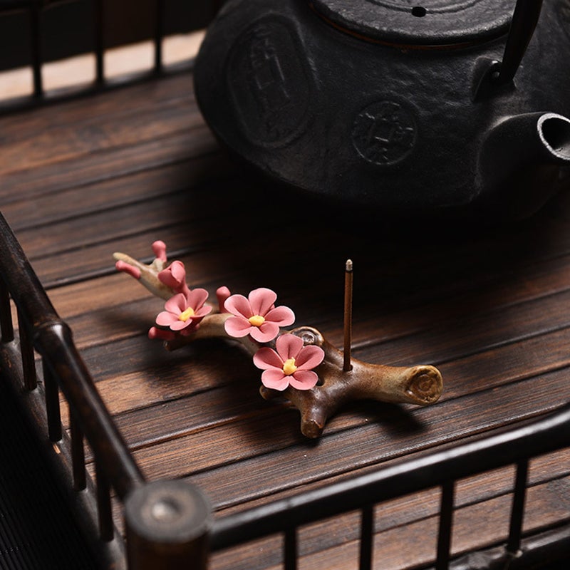 Flower Censer Holder Ceramic Plum Blossom Incense Stick Burner Incense Burner Incense Stick Holder - Image 5