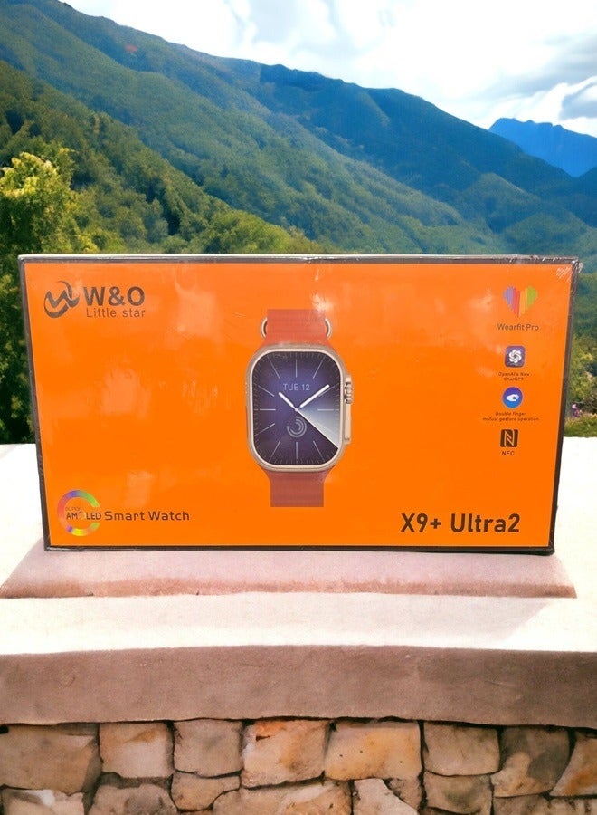 W&O X9+ ULTRA 2 Series 9  SmartWatch  SUPER AMOLED Display Open AI Chat GPT GPS NFC Bluetooth V5 Call Wireless Charger Black - Image 2