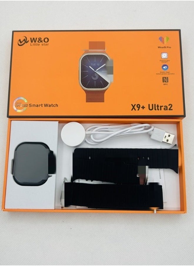 في & حول ساعه ذكيه X9+ ULTRA 2 الاصدار التاسع شاشه  سوبر اموليد - بلوتوث - NFC - جوجل ماب - شات GPT - شاحن لاسلكى أسود  - Image 4