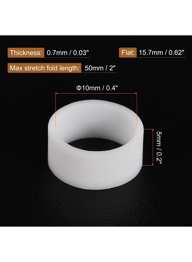MECCANIXITY MECCANIXITY Silicone Rubber Bands Rings 100Pcs Non-slip 10mm Dia 0.7mm Thick 5mm Width for Wire Cord Cable Wrapping, Bundle  - Image 2