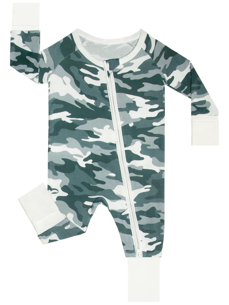 GUISBY Baby Boys' Pajamas Sleep N Play, Viscose from Bamboo Baby Pajamas, 2-Way Zipper PJs, Newborn - Image 1