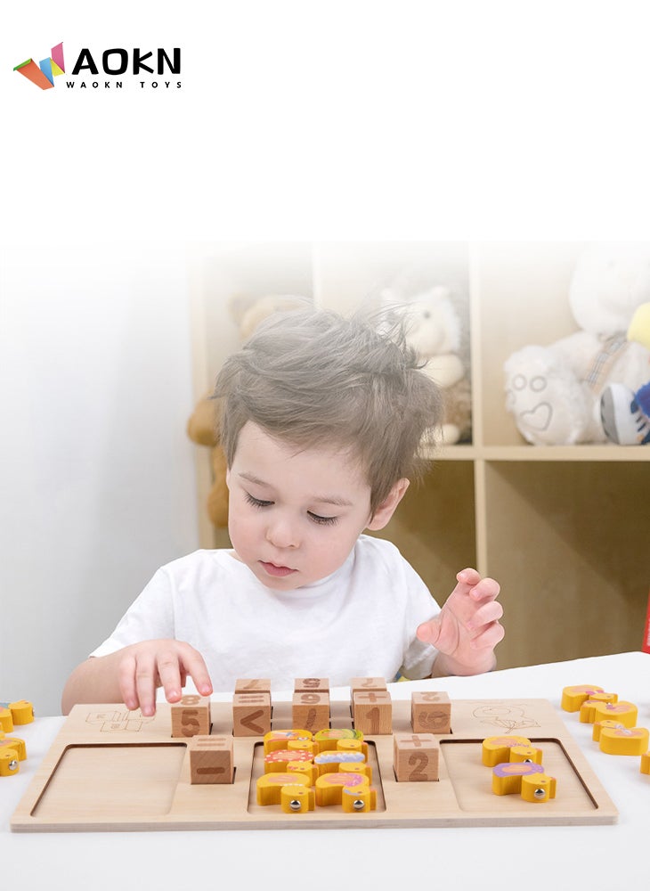 WAOKN Math Number Addition Subtraction Game Counting Puzzles Preschool Educational Montessori Kindergarten Sorting Toys Learning Activity for Kids Boys Toddlers  - Image 3