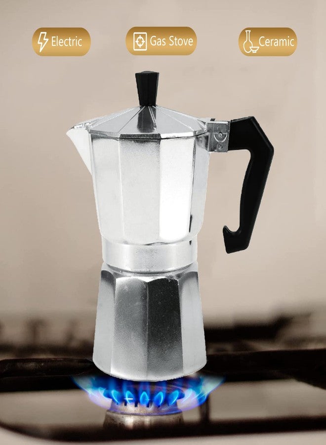 Pilipane Iconic Stovetop coffee Maker, coffee and Coffee Maker, Makes Real Italian Coffee, coffee Pot for Classic Italian and Cuban Café Brewing, coffee Pot 2 Cup, Silver - Image 4