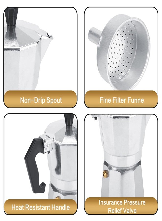 Pilipane Iconic Stovetop coffee Maker, coffee and Coffee Maker, Makes Real Italian Coffee, coffee Pot for Classic Italian and Cuban Café Brewing, coffee Pot 2 Cup, Silver - Image 3