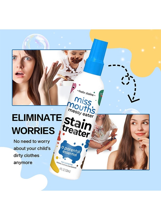 Miss Mouth's Messy Eater Stain Treater Spray 120ml, Powerful Stain Removal and Cleaning, Clothing and Sofa Stain Remover, Newborn  Baby Essentials, Grease Cleaning Agent - Image 3