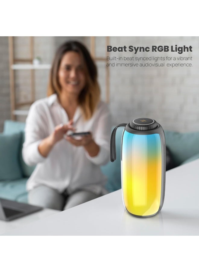 Smartix SoundPod Up Portable Bluetooth Speaker, IPX5 Water Resistant, 10 Meters Transmission, Bluetooth V5.3, Dual Pairing, RGB Light, Support SD Card, AUX, FM Radio (Tower RGB, Black) - Image 3