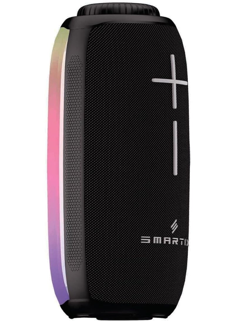 Smartix SoundPod Up Portable Bluetooth Speaker, IPX5 Water Resistant, 10 Meters Transmission, Bluetooth V5.3, Dual Pairing, RGB Light, Support SD Card, AUX, FM Radio (Tower RGB, Black) - Image 2