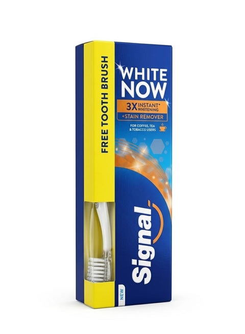 SIGNAL WHITE NOW Whitening Stain Remover 75ml + Toothbrush‏