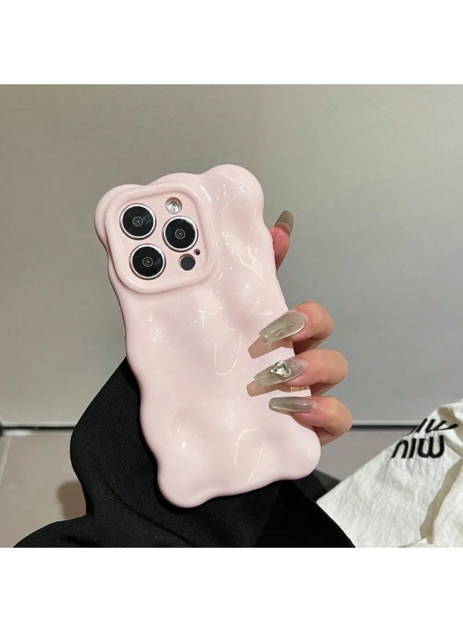 Shein High-quality pink bubble wave phone case, scratch-resistant, sweat-resistant, fingerprint-resistant, durable and shock-resistant, compatible with iPhone 16 Pro Max  - Image 1