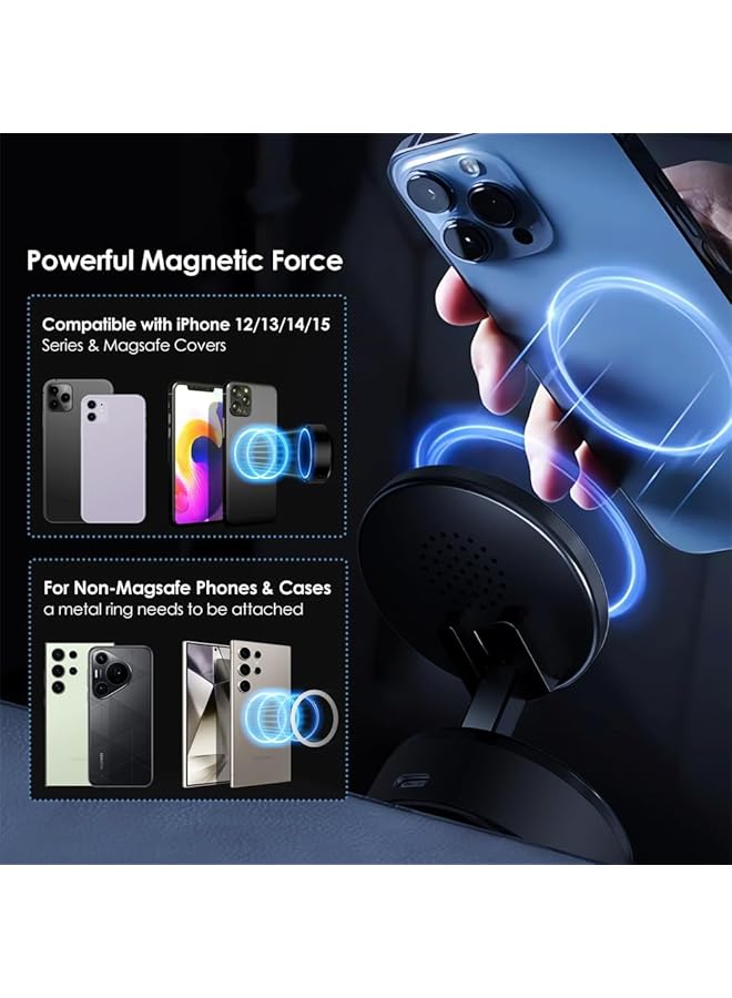 YARDHOBI 360° Adjustable Electric Vacuum Magnetic Suction Cup Phone Mount, Hands-Free Magnetic Cell Phone Holder For Car/Gym/Mirror/Smooth Surface, Compatible With For Magsafe Iphone (Silver) - Image 2