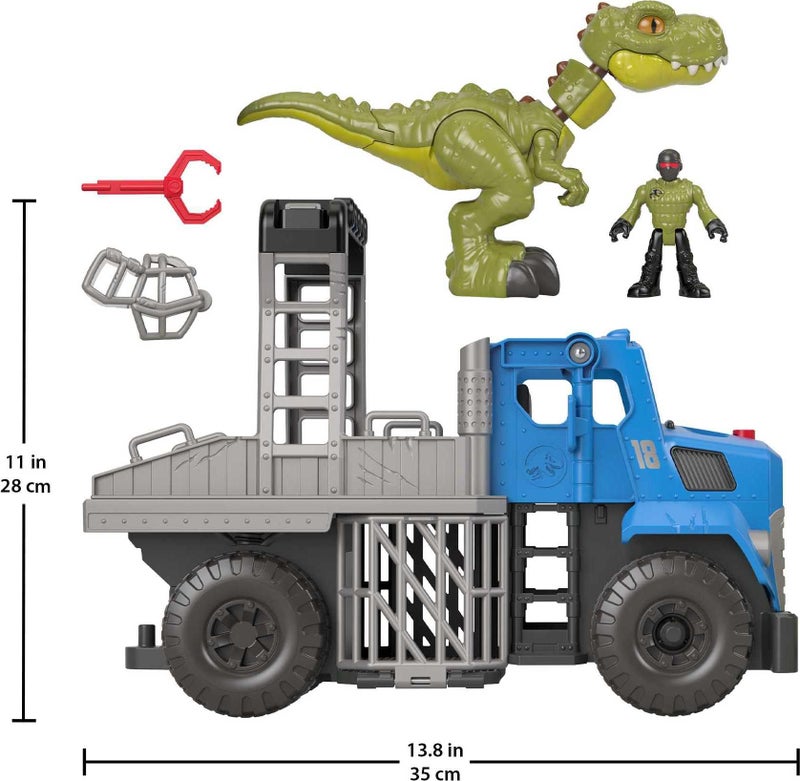 JURASSIC WORLD Fisher-Price Imaginext Jurassic World Dominion Toy, Break Out Dino Hauler Vehicle & T. rex Dinosaur for Preschool Kids Ages 3+ Years - Image 5