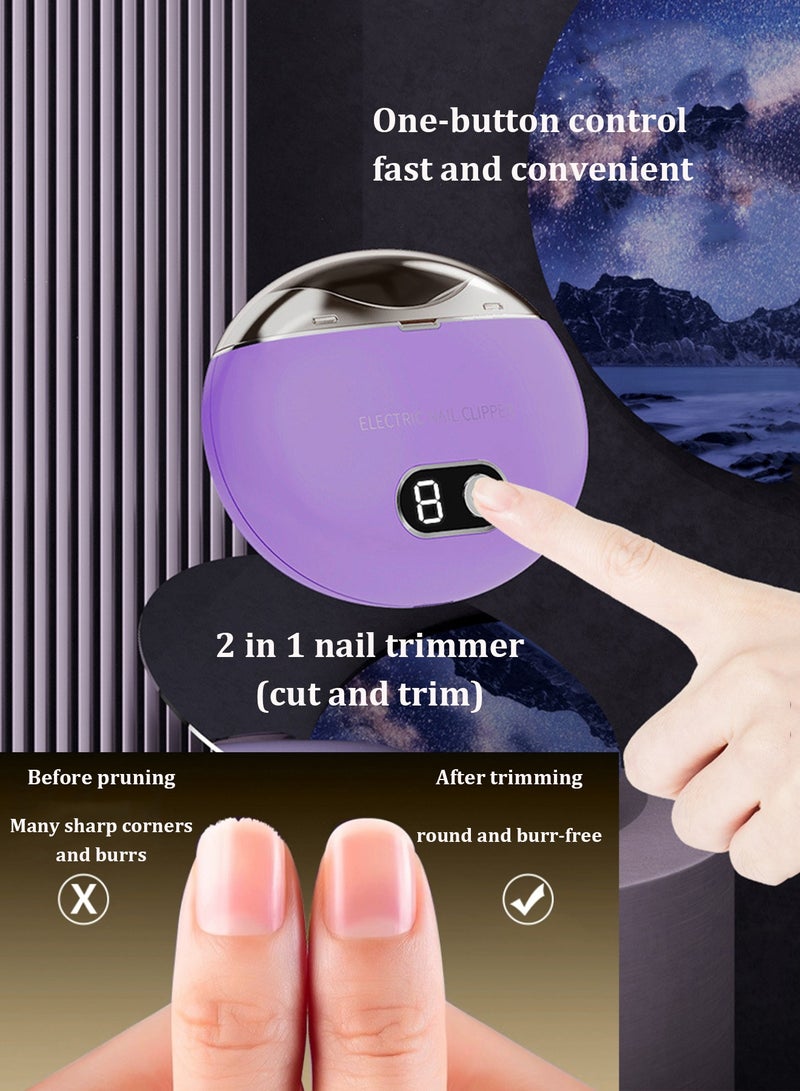 CubeG Electric Nail Clipper, 3 Speeds Automatic Nail Clipper Elecctric nail trimmer , USB Rechargeable 2 in1 Electric Nail Trimmer for Baby Elderly Care Tools - Image 2