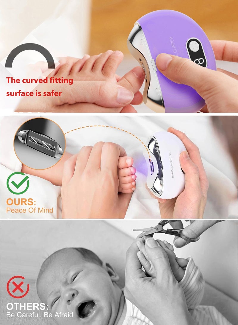 CubeG Electric Nail Clipper, 3 Speeds Automatic Nail Clipper Elecctric nail trimmer , USB Rechargeable 2 in1 Electric Nail Trimmer for Baby Elderly Care Tools - Image 3