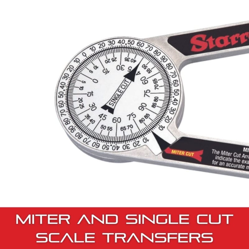 Starrett ProSite Miter Protractor Angle Finder with Two Laser Engraved Scales - Ideal for Carpenters, Plumbers, and DIY Home Improvement - 7" Narrow Plastic - 505P-7 - Image 5