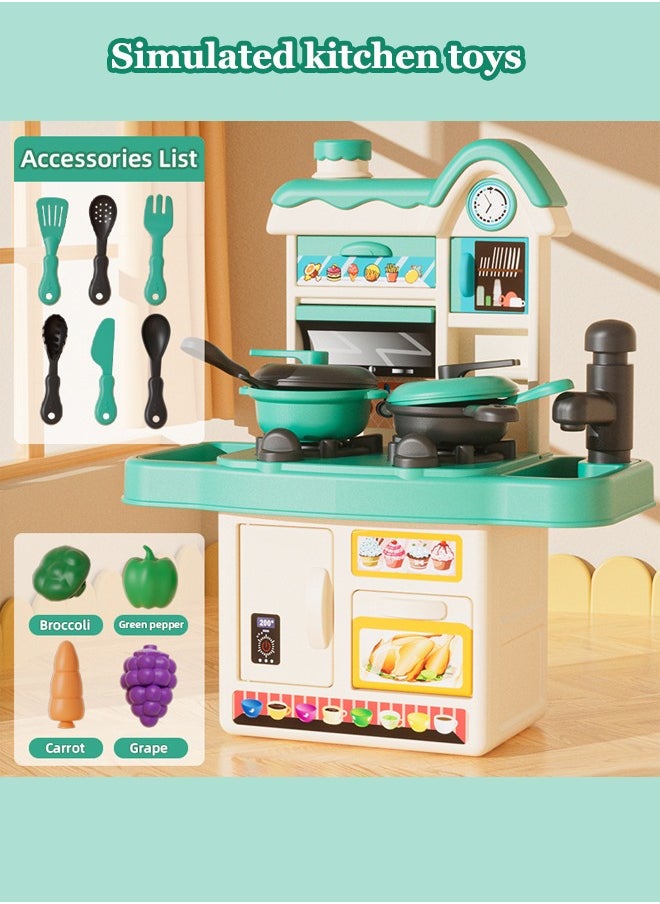 Generic - Simulated kitchen playset Electric simulation cooking toys Comes with realistic lighting and sound effects With faucet Situational simulation toys - Image 1