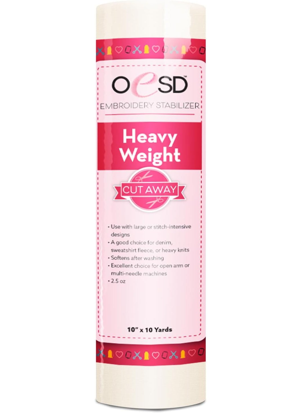 OESD OESD Heavy Weight Cut Away Embroidery Stabilizer 10 x 10 Yd Roll  - Image 1