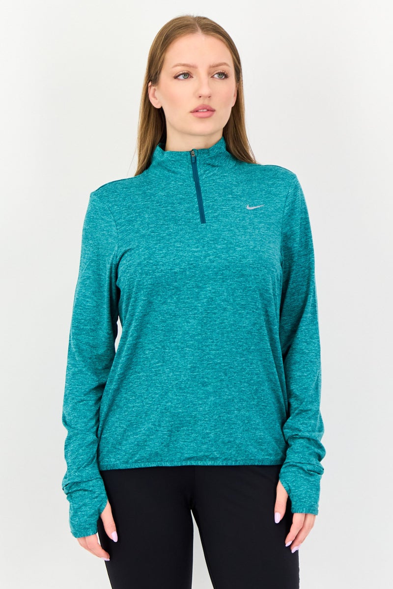 Nike Women Sportswear Fit Long Sleeve Running Sweatshirt, Teal Green - Image 1