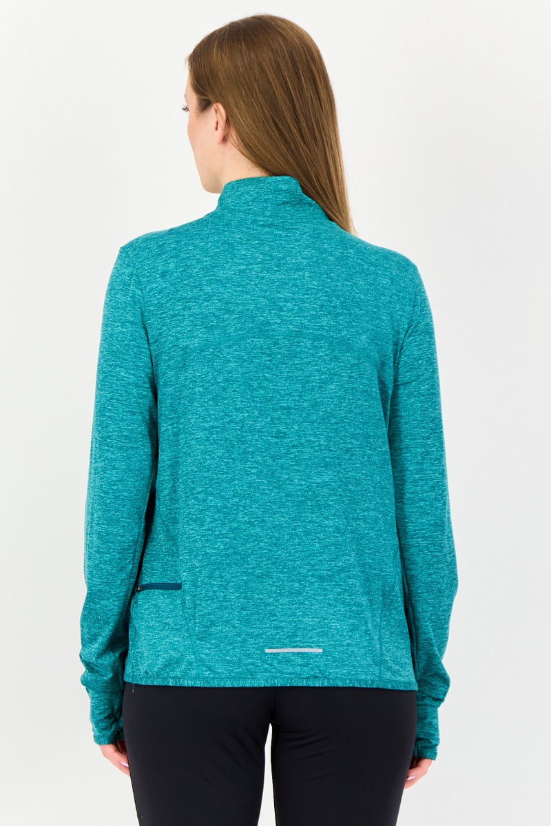 Nike Women Sportswear Fit Long Sleeve Running Sweatshirt, Teal Green - Image 3