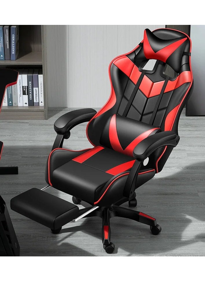 Roman Gifts Gaming Chair with Footrest Computer Chair Deak Chair High Back Racing Style Office Chair with Headrest Lumbar Support Adjustable Office Chair(Red)  - Image 4