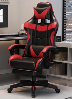 Roman Gifts Gaming Chair with Footrest Computer Chair Deak Chair High Back Racing Style Office Chair with Headrest Lumbar Support Adjustable Office Chair(Red)  - Image 1