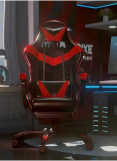 Roman Gifts Gaming Chair with Footrest Computer Chair Deak Chair High Back Racing Style Office Chair with Headrest Lumbar Support Adjustable Office Chair(Red)  - Image 2