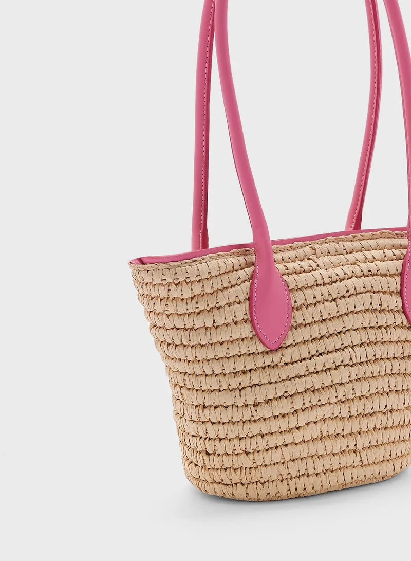 MANGO Fibre Basket Bag