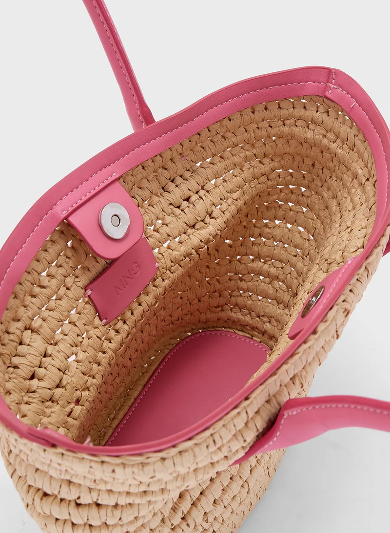 MANGO Fibre Basket Bag