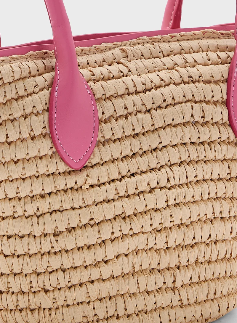 MANGO Fibre Basket Bag