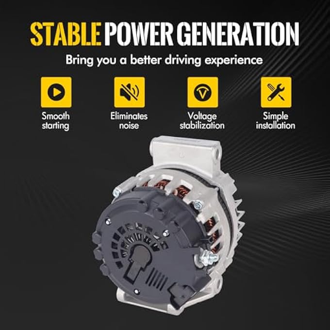 KUSATEC 15828450 New Alternator Compatible with Pontiac G5 for Chevy Cobalt 2008-2010/Malibu 2008-2012; Saturn Aura 2008-2009/Sky 2008/Vue 2008-2010; 12V 130A Replacement OE# 22762984 FG12S010 - Image 3