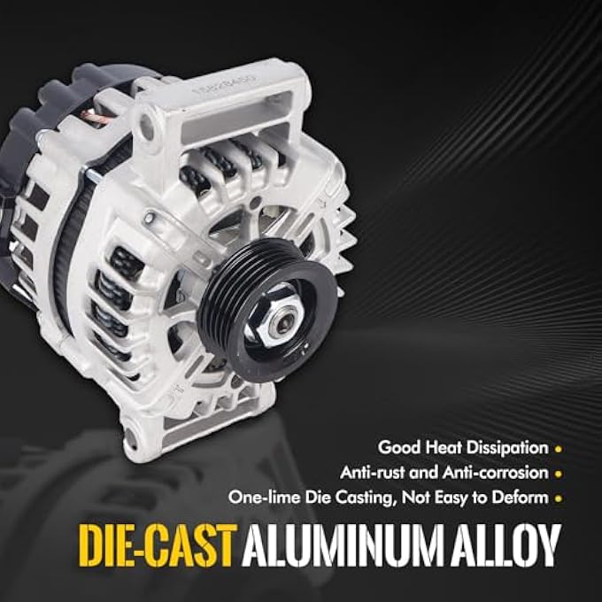 KUSATEC 15828450 New Alternator Compatible with Pontiac G5 for Chevy Cobalt 2008-2010/Malibu 2008-2012; Saturn Aura 2008-2009/Sky 2008/Vue 2008-2010; 12V 130A Replacement OE# 22762984 FG12S010 - Image 2