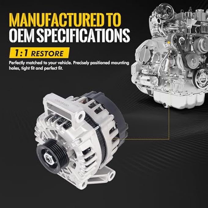 KUSATEC 15828450 New Alternator Compatible with Pontiac G5 for Chevy Cobalt 2008-2010/Malibu 2008-2012; Saturn Aura 2008-2009/Sky 2008/Vue 2008-2010; 12V 130A Replacement OE# 22762984 FG12S010 - Image 4