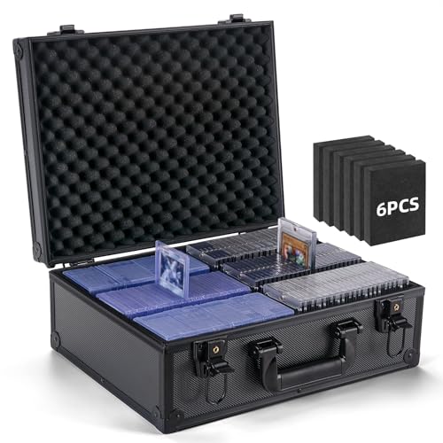 Eugsph Trading Card Storage Box for 3 X 4 35pt Toploaders 600 Sturdy Secure Large Capacity Hard Case with 6 Foam Stoppers Fits Toploader Magnetic Holders MTG Baseball Sports Card Storage Box Case - Image 1