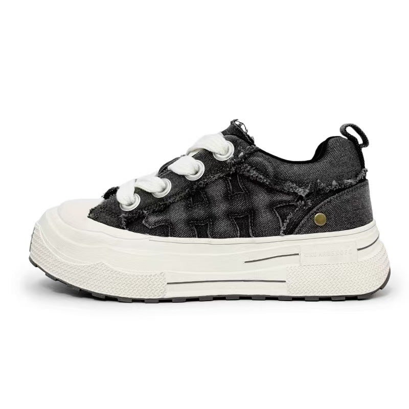 [Wang Hedi Same Style] Grey Ensemble Series Women'S Shoes Retro Plum Blossom Shoes Sneaker Women'S Baby Shoes Joker - Image 2