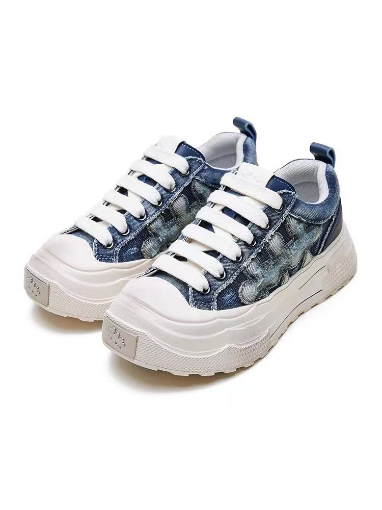 [Wang Hedi Same Style] Grey Ensemble Series Women'S Shoes Retro Plum Blossom Shoes Sneaker Women'S Baby Shoes Joker - Image 1