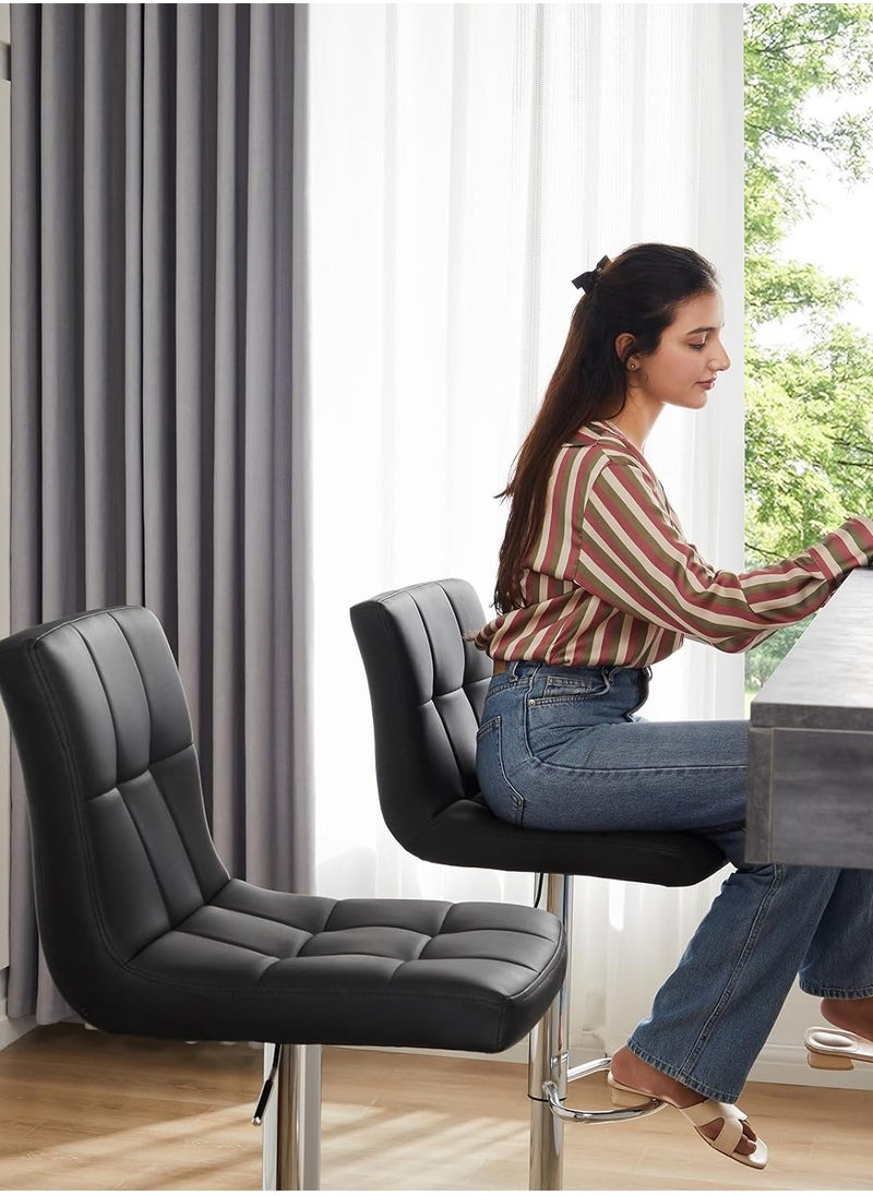 CityRiya-Long - Bar Stool PU Leather Bar Chairs Swivel Barstools Rolling Stool Vanity Chair Kitchen Counter Height Island Chairs Swivel Stool with Footrest for Home Office Studio Shop SPA Salon - Image 1