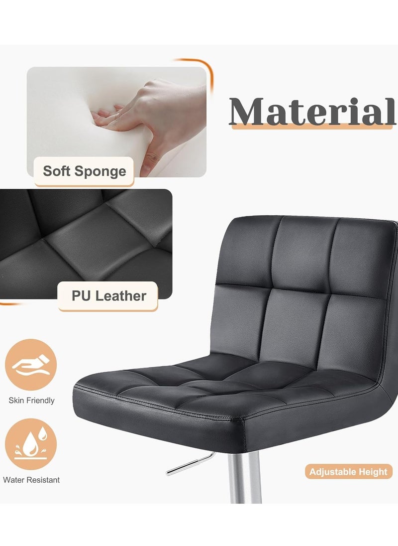 CityRiya-Long - Bar Stool PU Leather Bar Chairs Swivel Barstools Rolling Stool Vanity Chair Kitchen Counter Height Island Chairs Swivel Stool with Footrest for Home Office Studio Shop SPA Salon - Image 1