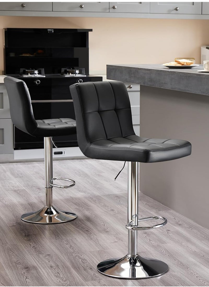 CityRiya-Long - Bar Stool PU Leather Bar Chairs Swivel Barstools Rolling Stool Vanity Chair Kitchen Counter Height Island Chairs Swivel Stool with Footrest for Home Office Studio Shop SPA Salon - Image 1