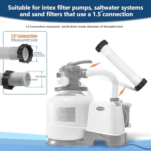 Alocs 11763 Pool Sand Filter Pump Hose Replacement for Intex Sand Filter Pumps & Saltwater Systems, 10 Inch Sand Filter Interconnecting Hose, White - Image 3
