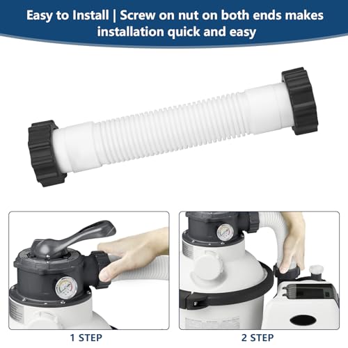 Alocs 11763 Pool Sand Filter Pump Hose Replacement for Intex Sand Filter Pumps & Saltwater Systems, 10 Inch Sand Filter Interconnecting Hose, White - Image 5