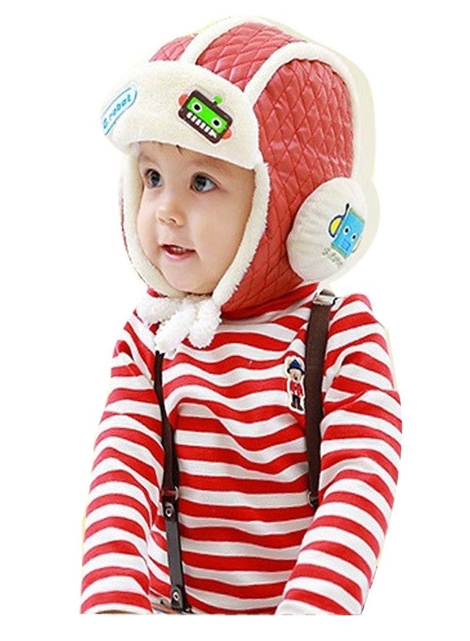 Krystle Kid's Boy's & Girl's Winter Warm knitted Robot Cap (Red,1-5Years) - Image 3