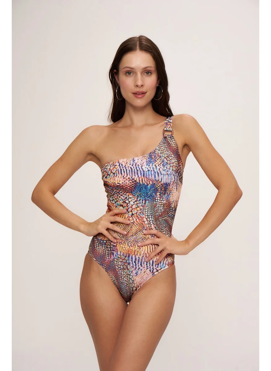 pierre cardin HR23MY005 Havana One Shoulder Swimsuit