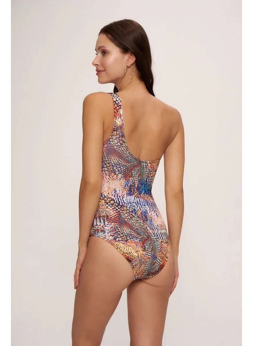 pierre cardin HR23MY005 Havana One Shoulder Swimsuit