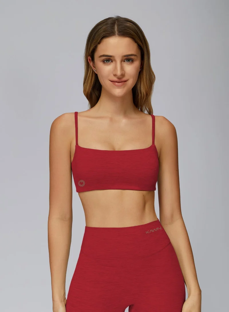 Kawn.yoga Carmine Red Square Neck Sports Bra for Women | Best Price UAE
