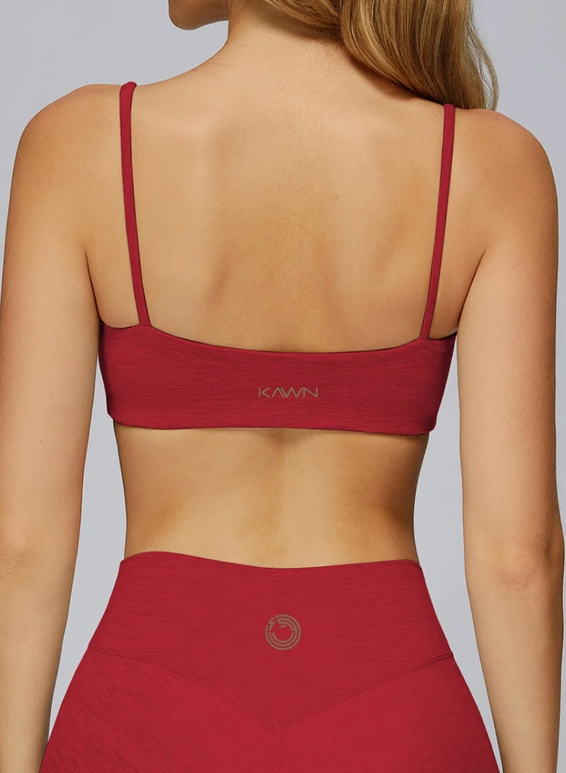 Kawn.yoga Carmine Red Square Neck Sports Bra for Women | Best Price UAE