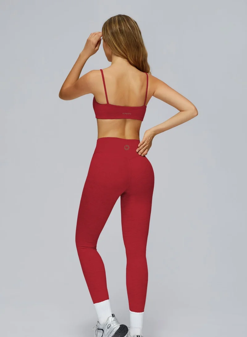 Kawn.yoga Carmine Red Square Neck Sports Bra for Women | Best Price UAE